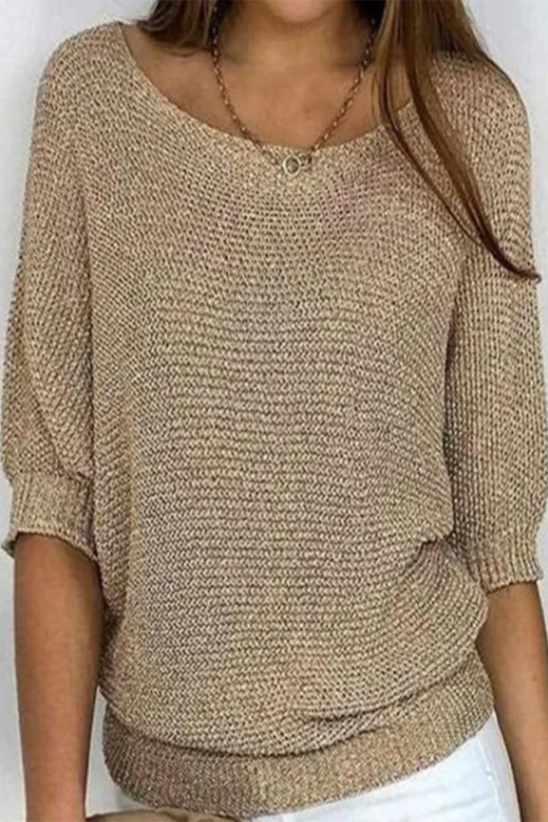 Florcoo Casual O Neck Sweater - Versatile Solid Colors