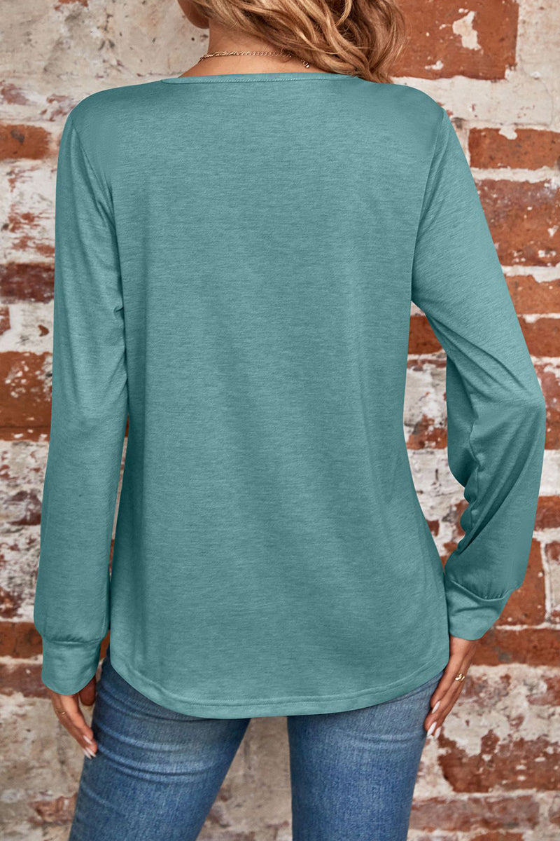 Casual Solid Fold Square Collar Tops - Fashionpara