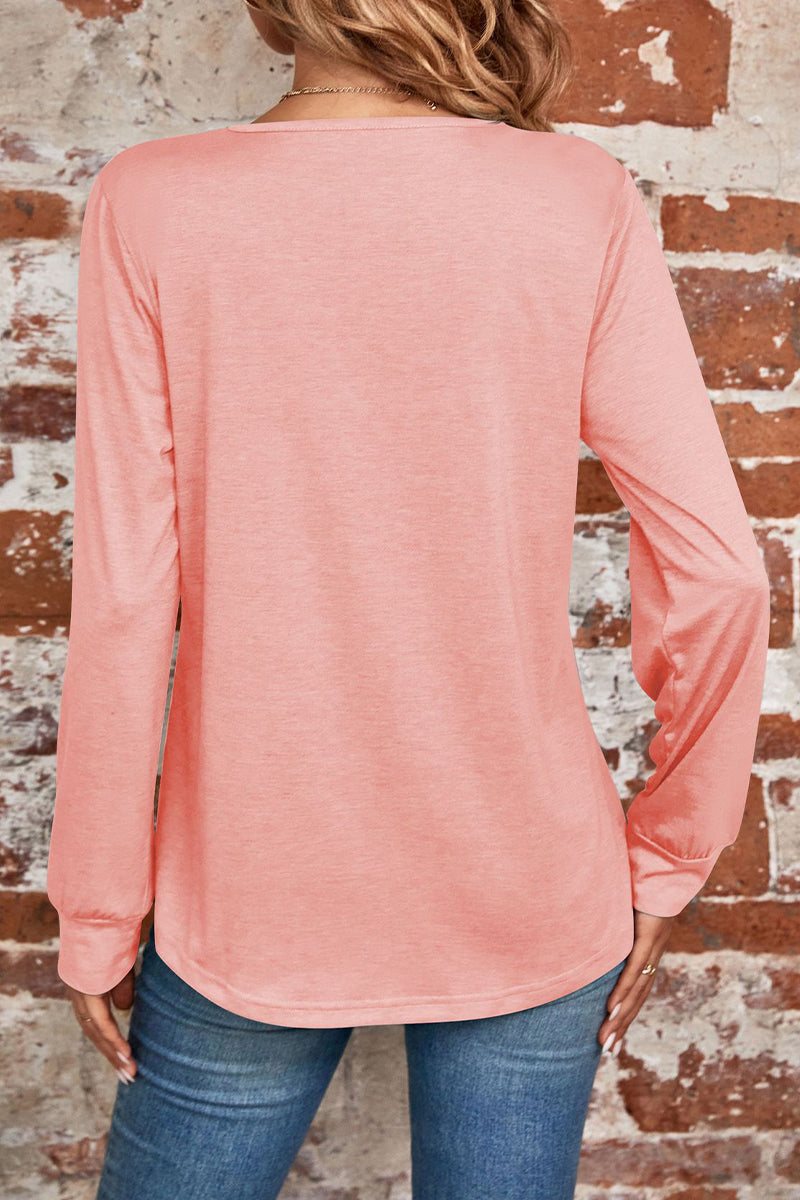 Casual Solid Fold Square Collar Tops - Fashionpara