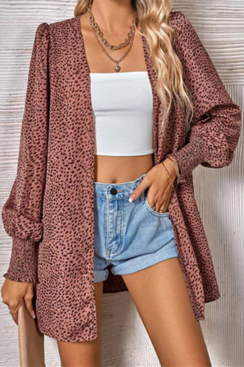 Florcoo Street Leopard Cardigan - Stylish Versatile Top