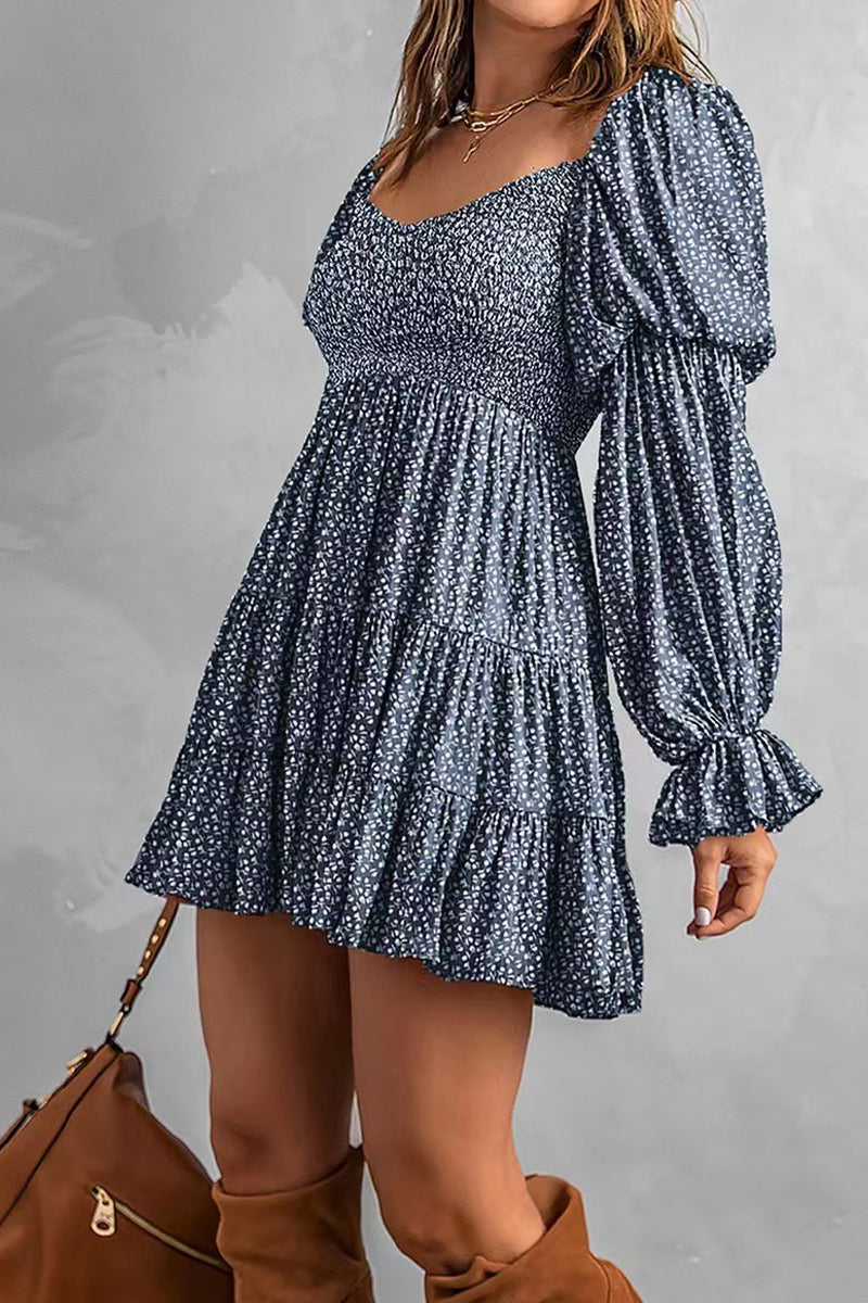 Sexy Floral Patchwork Off the Shoulder Printed Dress Dresses - Fashionpara