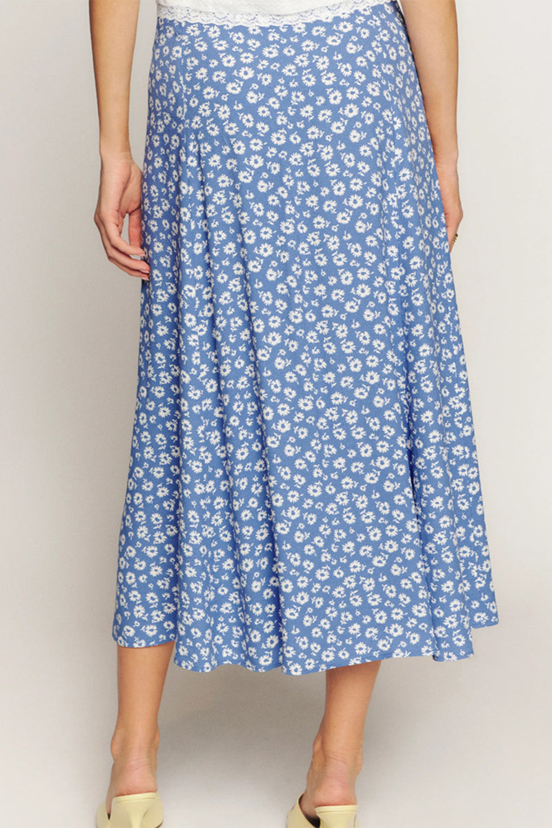 Elegant Print Slit Regular High Waist Type A Full Print Bottoms - Fashionpara