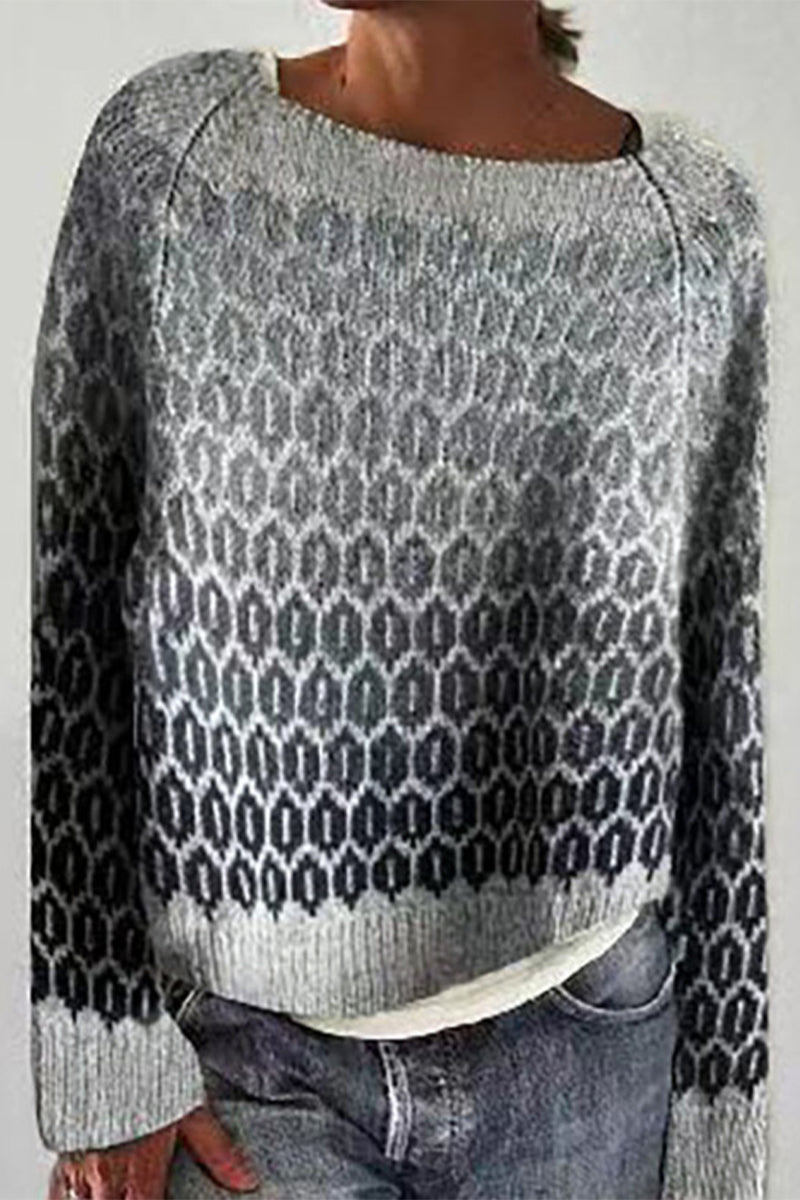 Florcoo Casual Color Block O Neck Sweater in 8 Colors