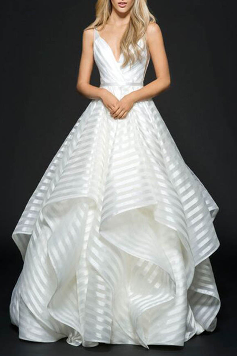 Elegant Solid Backless V Neck Evening Dress Dresses - Fashionpara