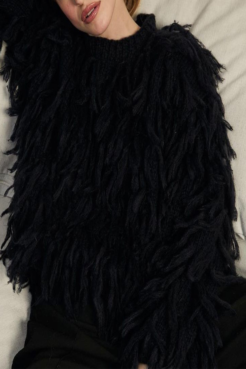 British Style Elegant Solid Tassel O Neck Sweaters(5 Colors) - Fashionpara