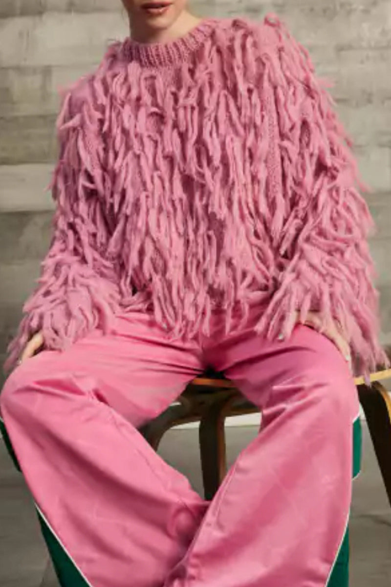 British Style Elegant Solid Tassel O Neck Sweaters(5 Colors) - Fashionpara