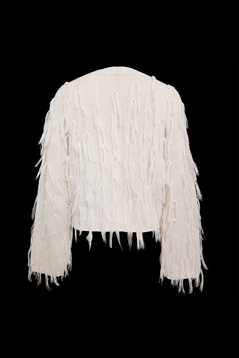 British Style Elegant Solid Tassel O Neck Sweaters(5 Colors) - Fashionpara