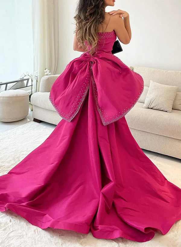 Trumpet/Mermaid Sweetheart Sleeveless Taffeta Evening Dresses With Bow(s)Trumpet/Mermaid Sweetheart Sleeveless Taffeta Evening Dresses With Bow(s)