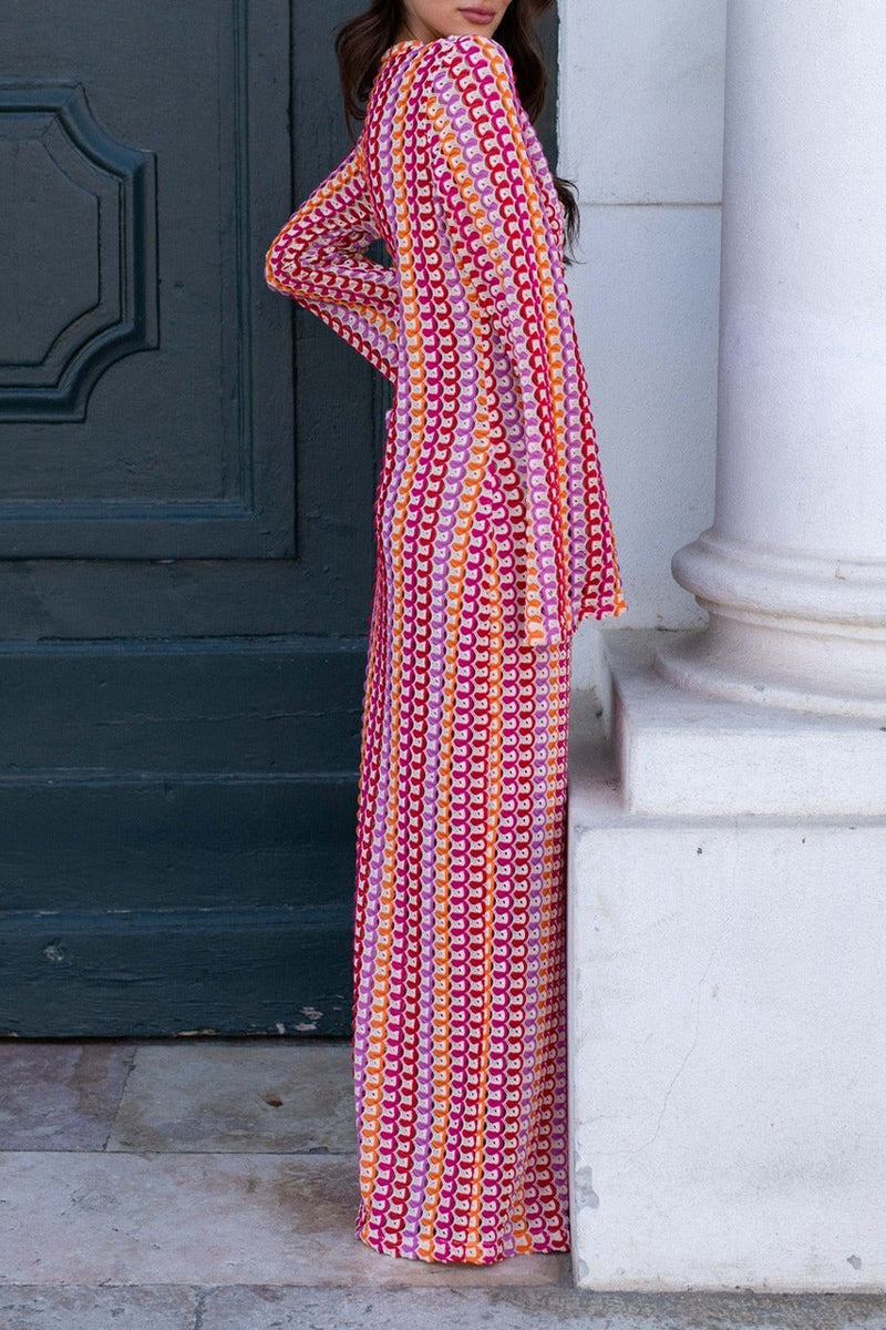 Sexy Vacation Color Block Contrast V Neck One Step Skirt Dresses(4 Colors) - Fashionpara