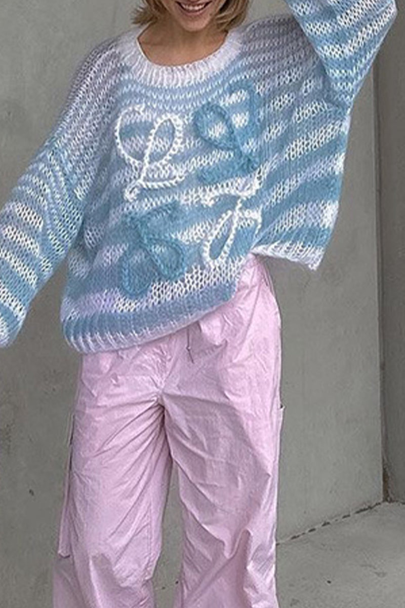 Casual Striped Patchwork O Neck Tops - Fashionpara