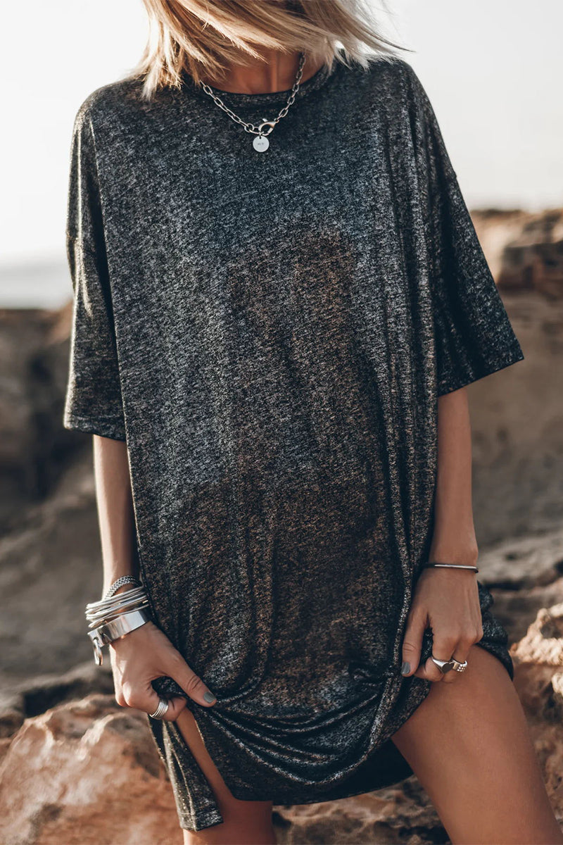 Casual Solid Slit O Neck T-Shirts - Fashionpara