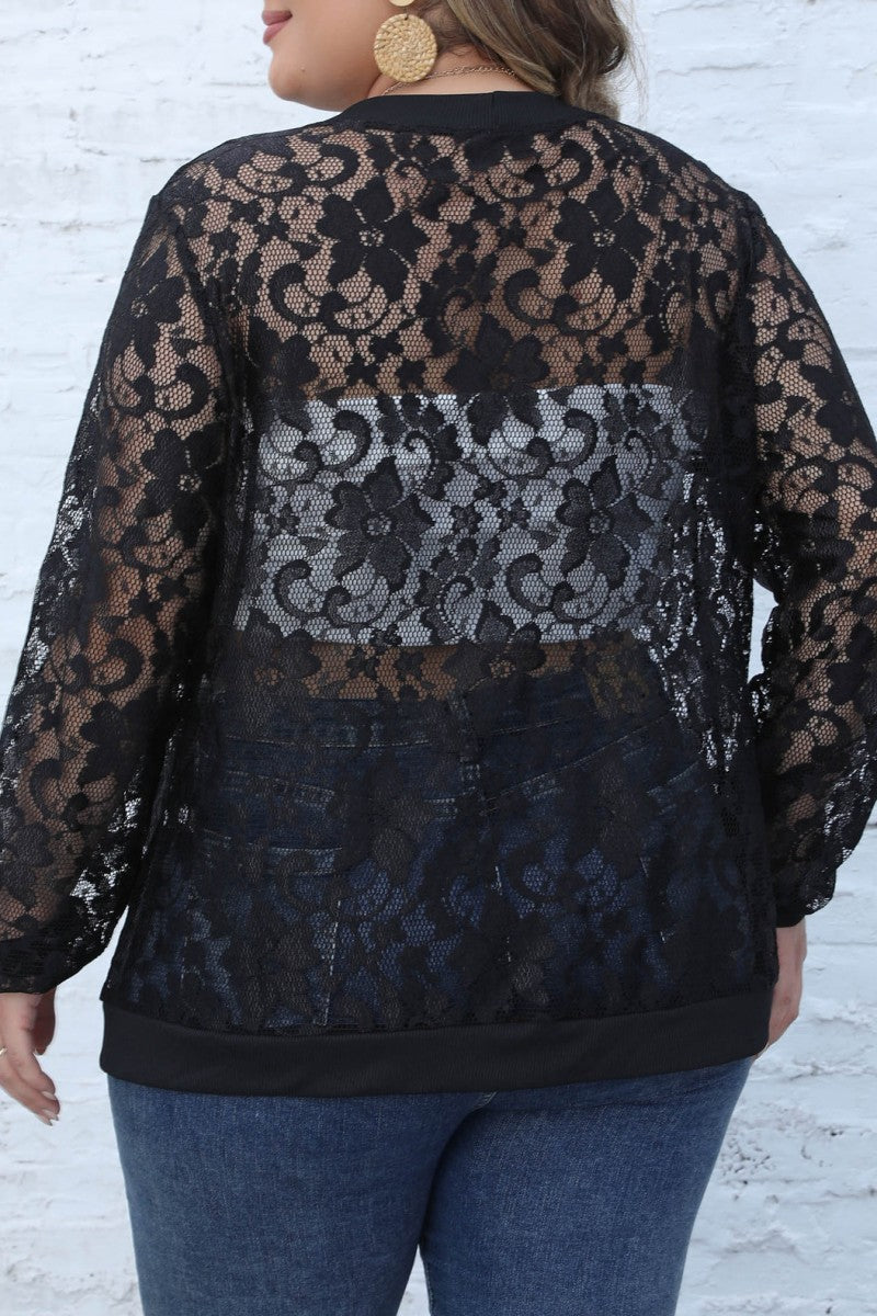 Florcoo Plus Size Stylish Sheer Cardigan for Effortless Chic