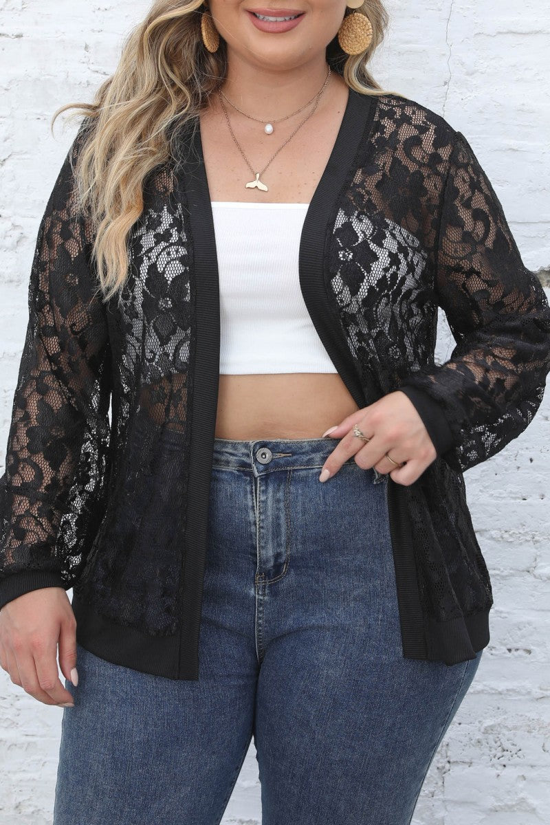 Florcoo Plus Size Stylish Sheer Cardigan for Effortless Chic