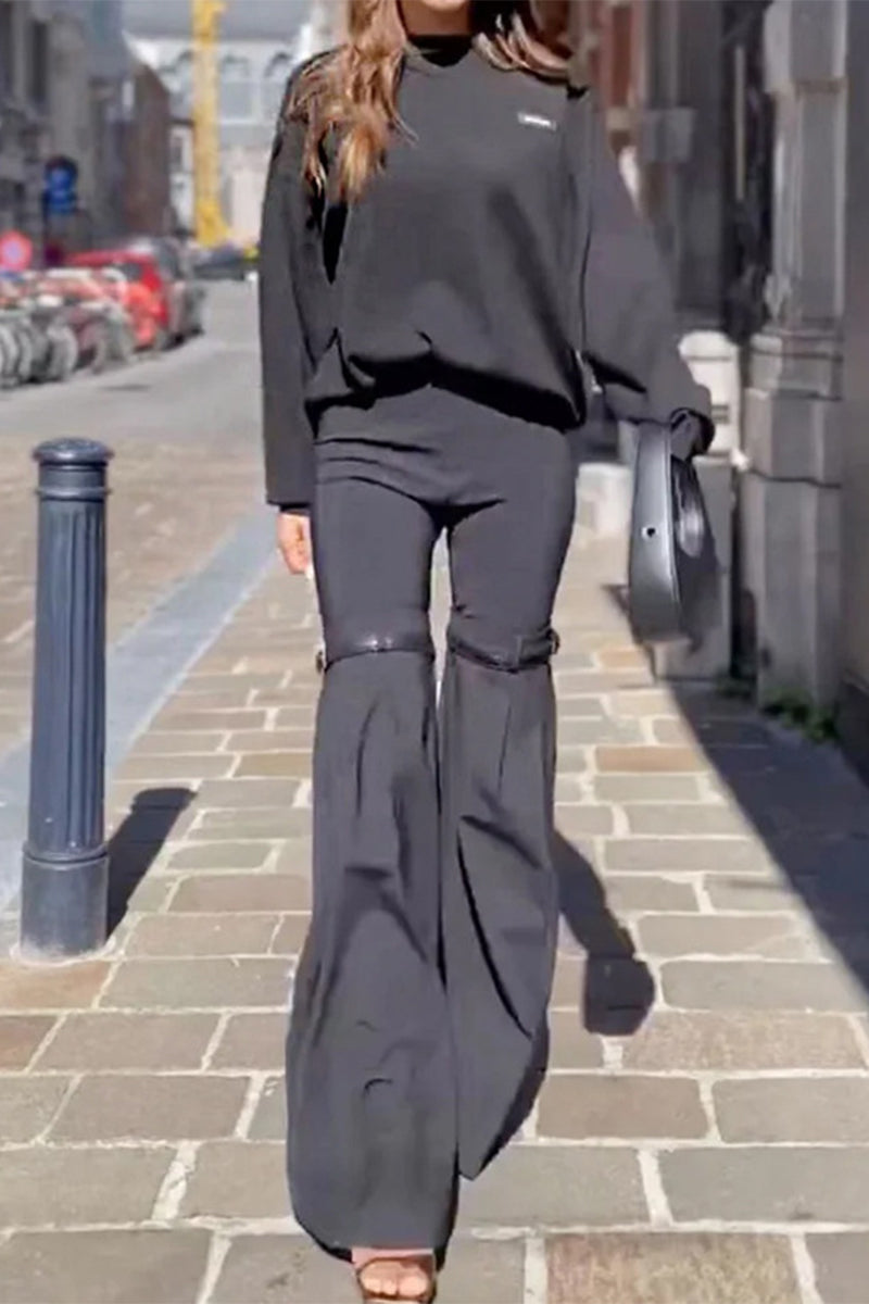 Casual Street Solid Patchwork Long Sleeve Two Pieces - Fashionpara