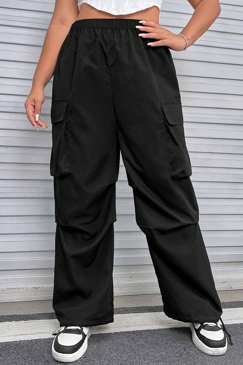 Casual Street Solid Pocket Plus Size - Fashionpara