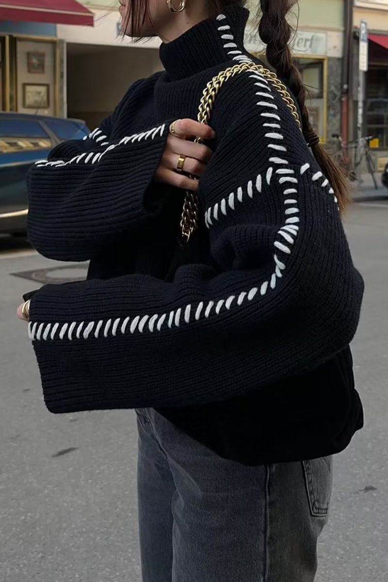 Casual Street Solid Patchwork O Neck Tops - Fashionpara