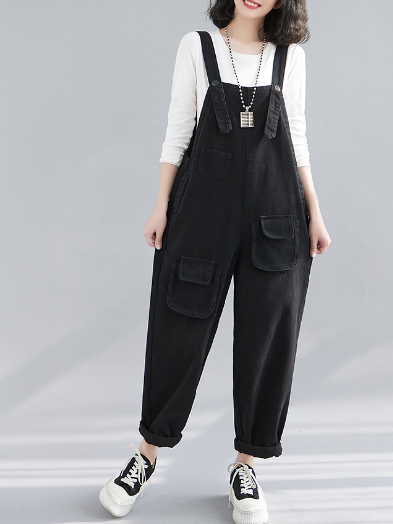Denim Thin Large Size Loose Harem Dungarees Overalls - Fashionpara