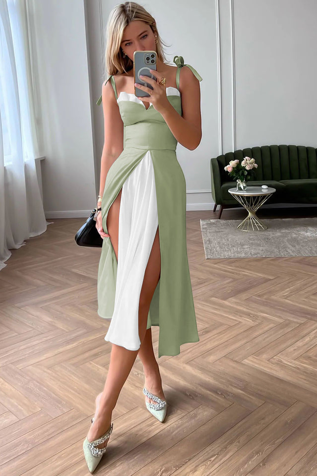 Satin Strapless Sweetheart High Split Maxi Dress 7