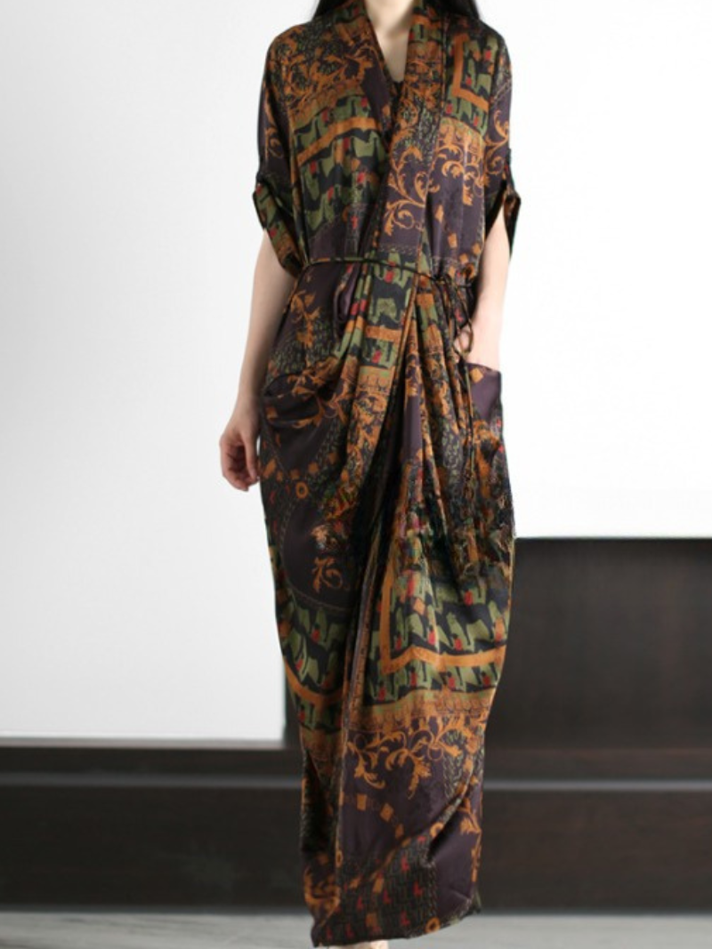 Maxi Dress loose lace thin light luxury fashion ethnic style - Fashionpara