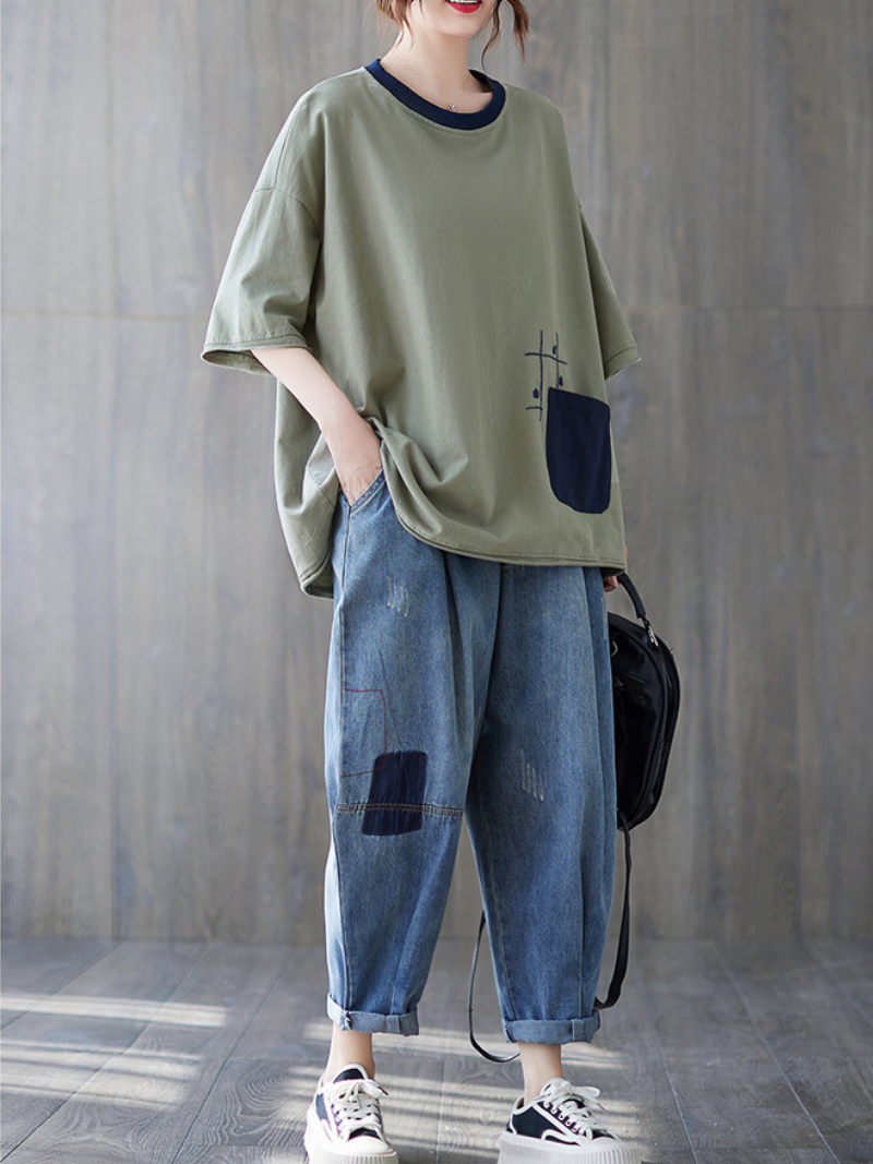 Time Will Come Loose Round Neck Top - Fashionpara