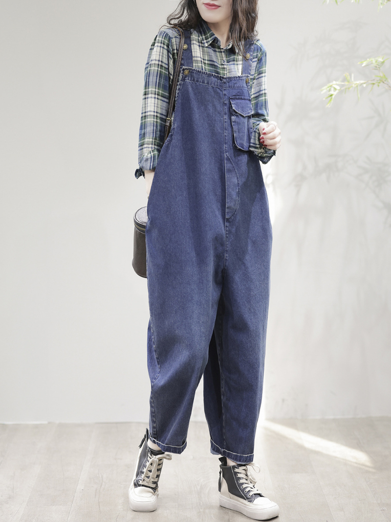 Love Yourself Denim High Waist Overalls - Fashionpara