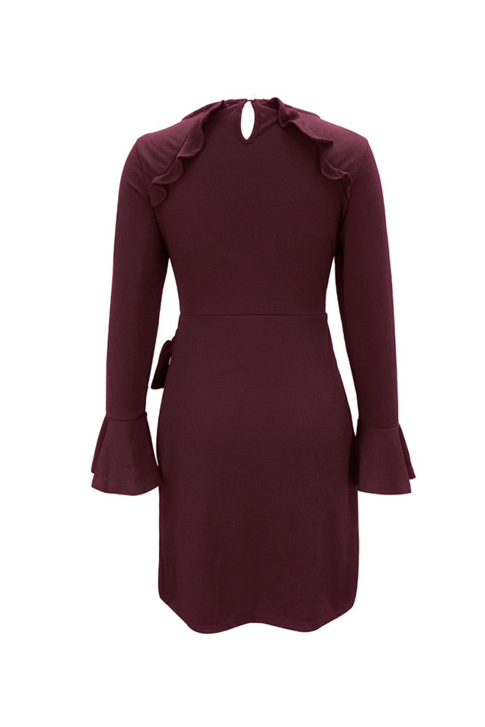 Knitted Drawstring Solid Color Dress - Fashionpara