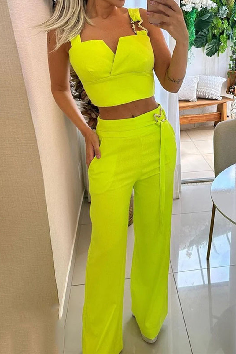 Sexy Simplicity Solid Metal Accessories Decoration Square Collar Sleeveless Two Pieces - Fashionpara