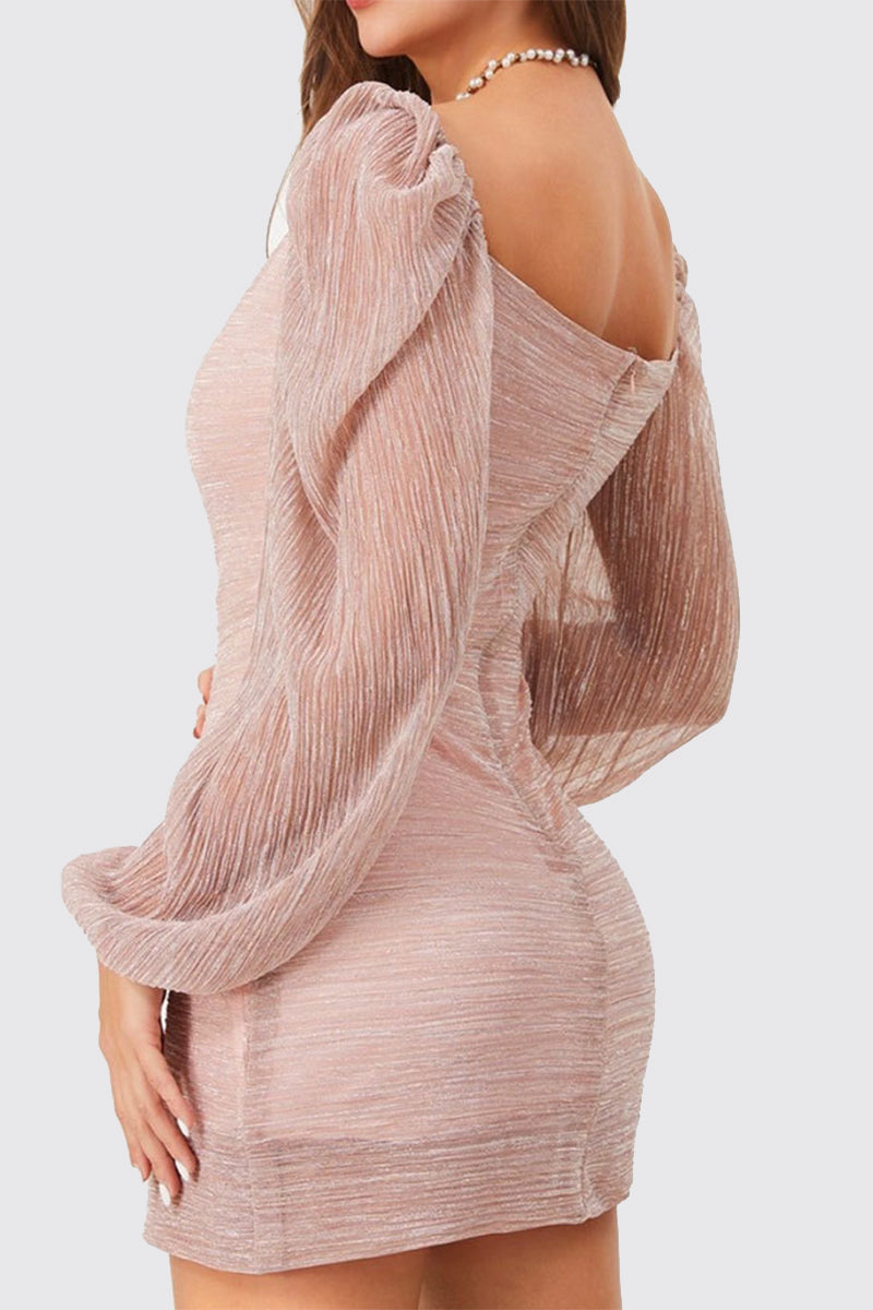 Sexy Gradual Change Sequined Square Collar Wrapped Skirt Dresses(3 Colors) - Fashionpara