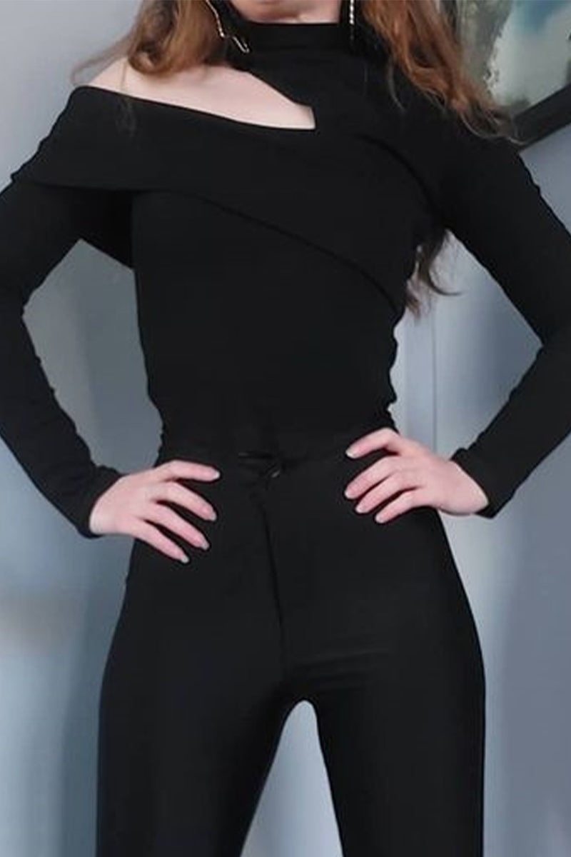 Sexy Solid Turtleneck Tops - Fashionpara