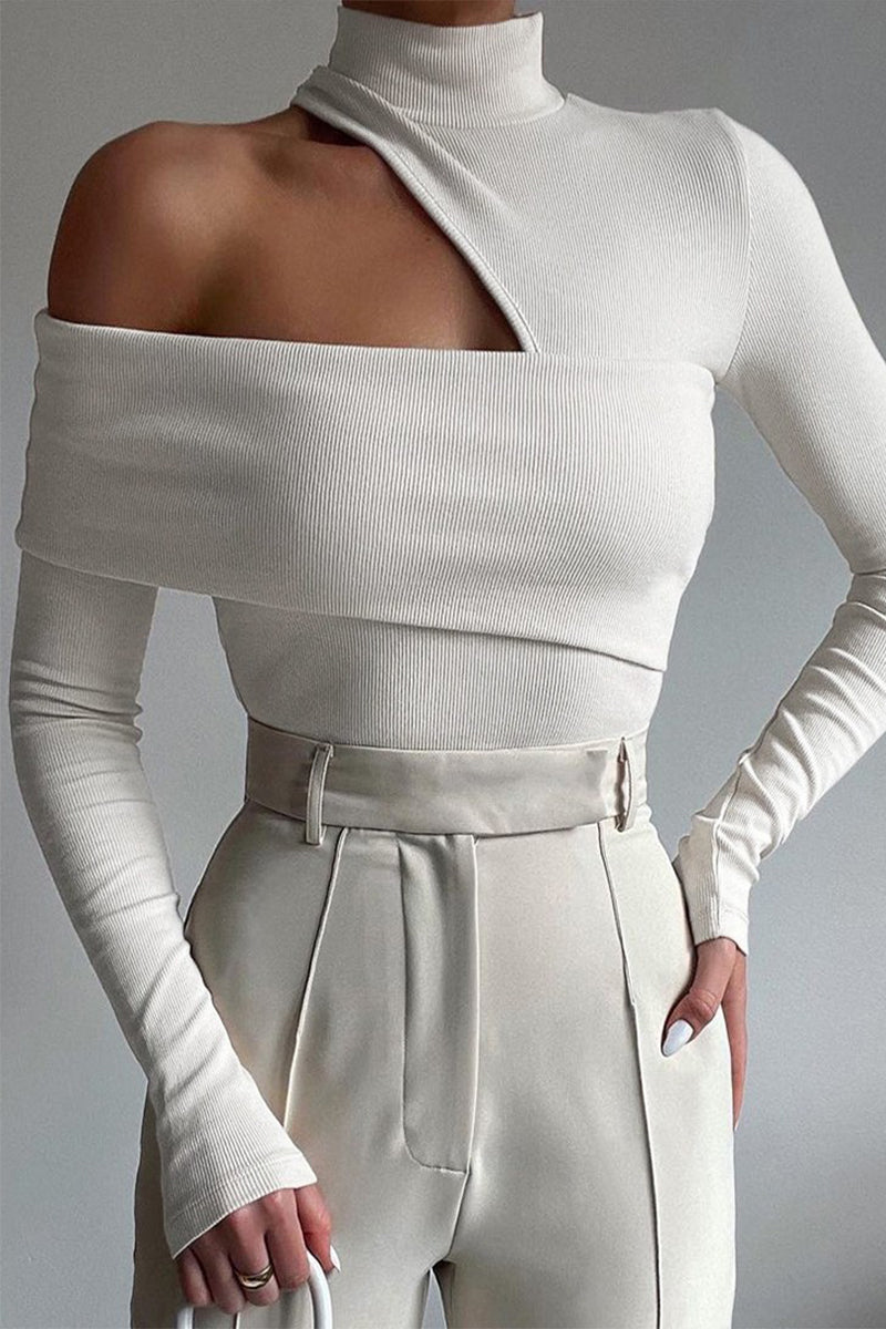 Sexy Solid Turtleneck Tops - Fashionpara