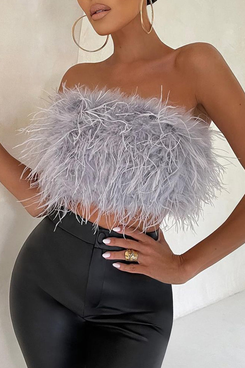 Sexy Solid Strapless Tops - Fashionpara