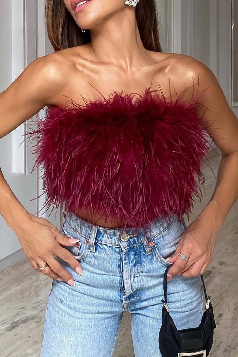 Sexy Solid Strapless Tops - Fashionpara