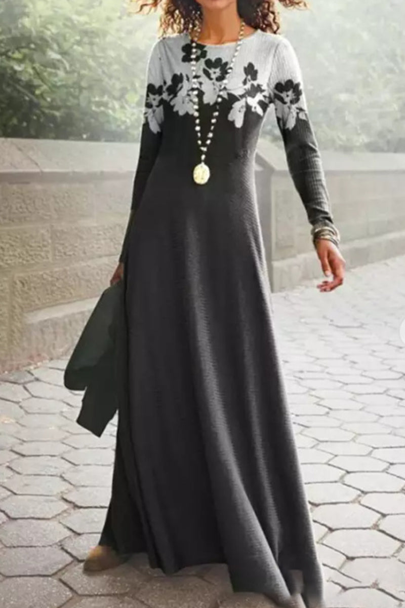 Casual Vintage Print O Neck Printed Dresses(16 Colors) - Fashionpara