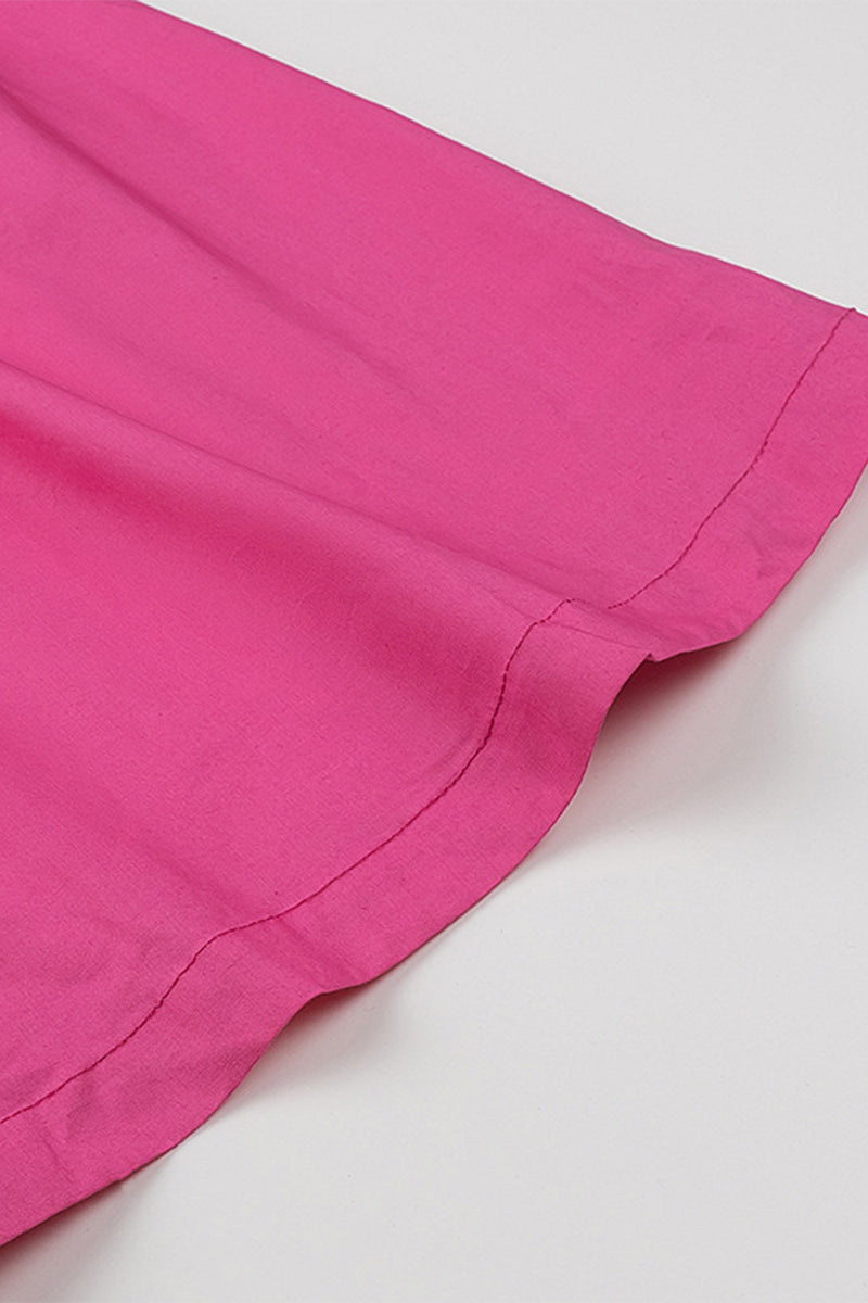 Casual Solid Patchwork With Bow Contrast V Neck Sling Dresses - Fashionpara