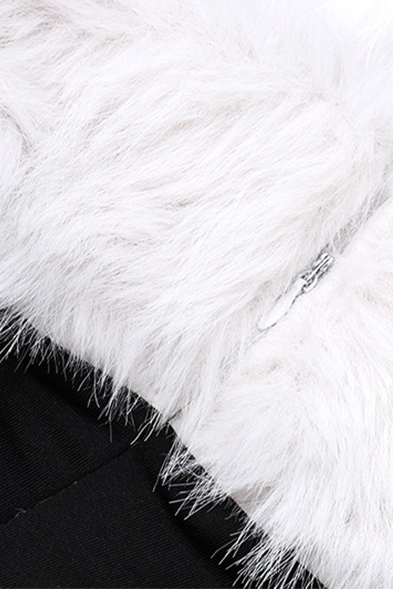 Sexy Solid Feathers Backless Contrast Strapless Irregular Dresses(Mainly Real Pictures) - Fashionpara