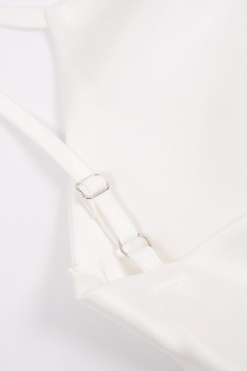 Sexy Solid Bandage Backless Slit U Neck Sling Dresses - Fashionpara