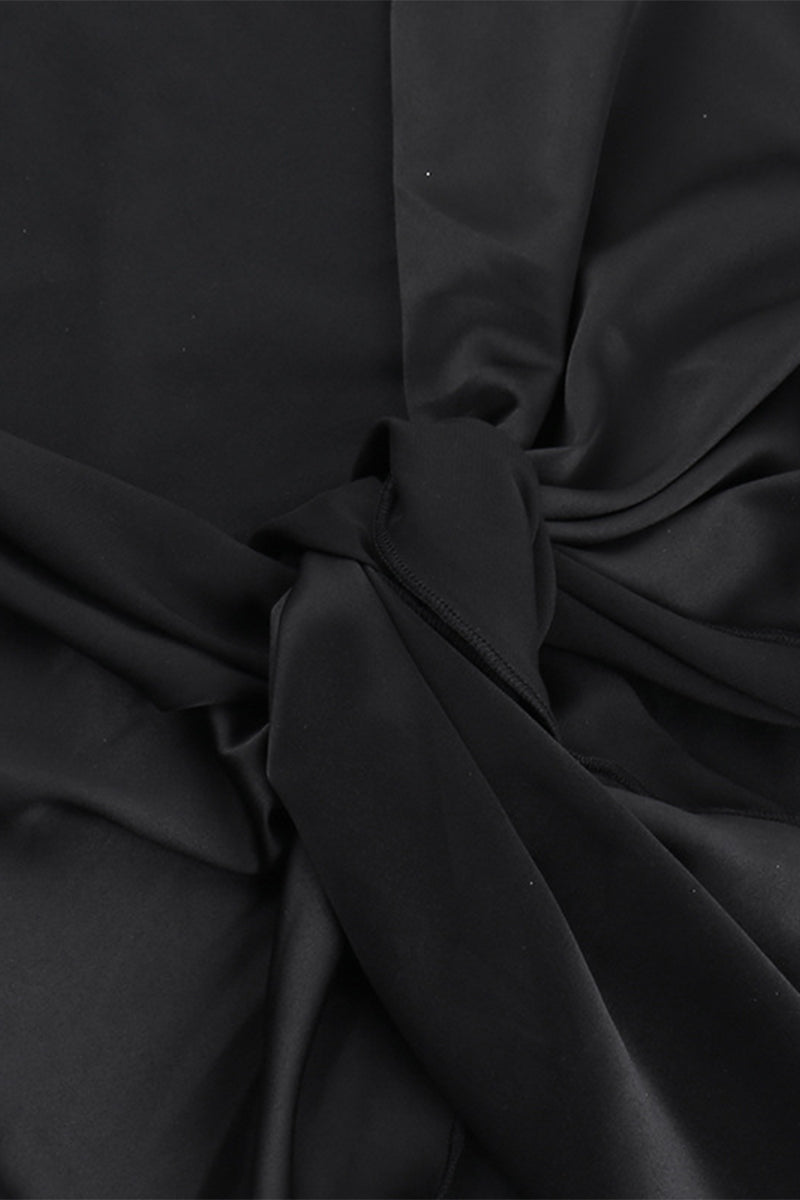 Sexy Formal Solid Mesh Oblique Collar Evening Dresses - Fashionpara