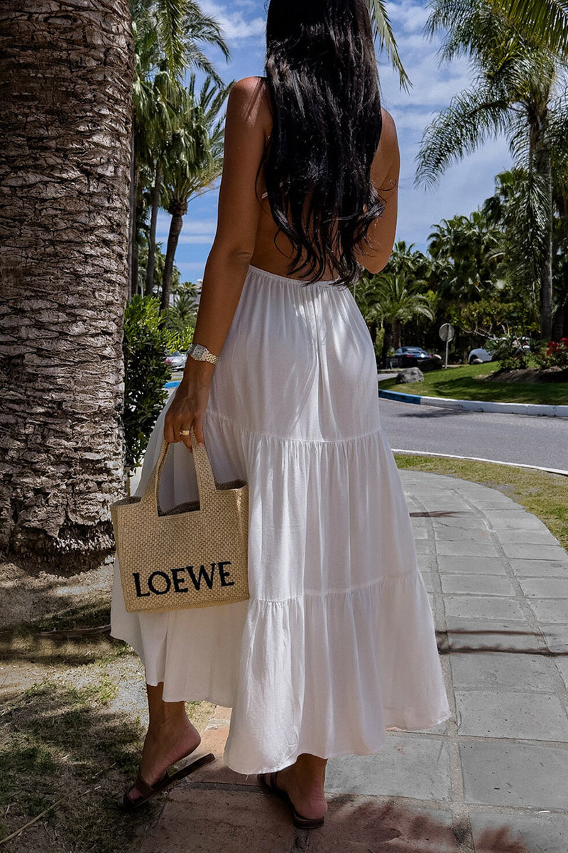 Sexy Simplicity Solid Backless V Neck Sling Dresses - Fashionpara
