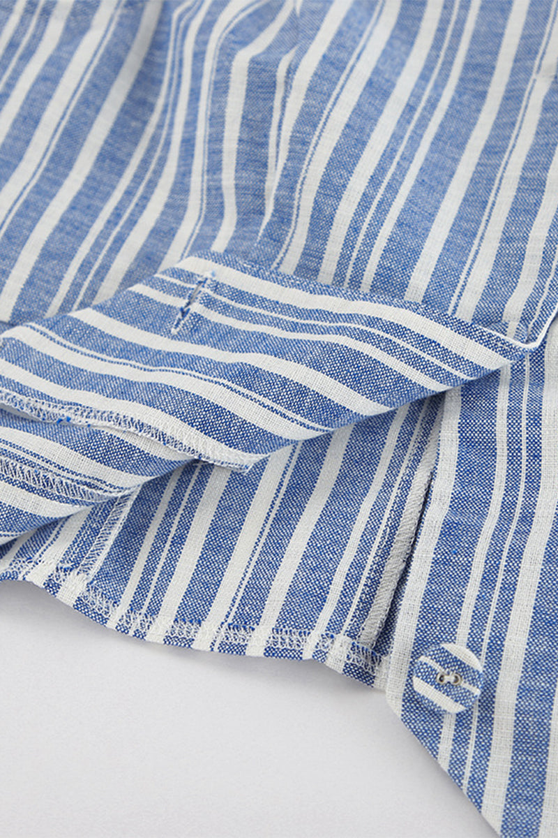 Work Elegant Striped Contrast V Neck Sleeveless Two Pieces - Fashionpara