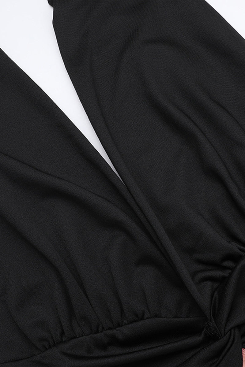 Sexy Floral Not Positioning Printed Backless Halter One Step Skirt Dresses - Fashionpara