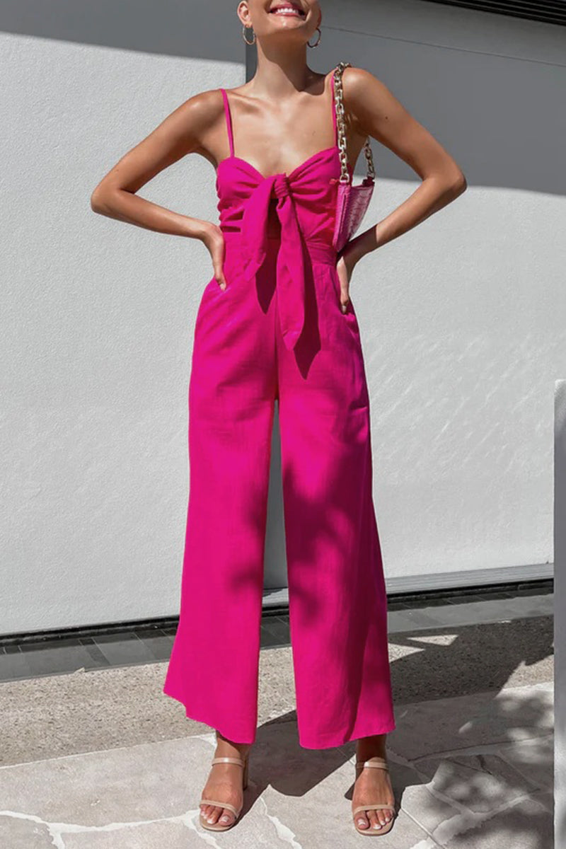 Casual Solid Pocket V Neck Loose Jumpsuits(3 Colors) - Fashionpara