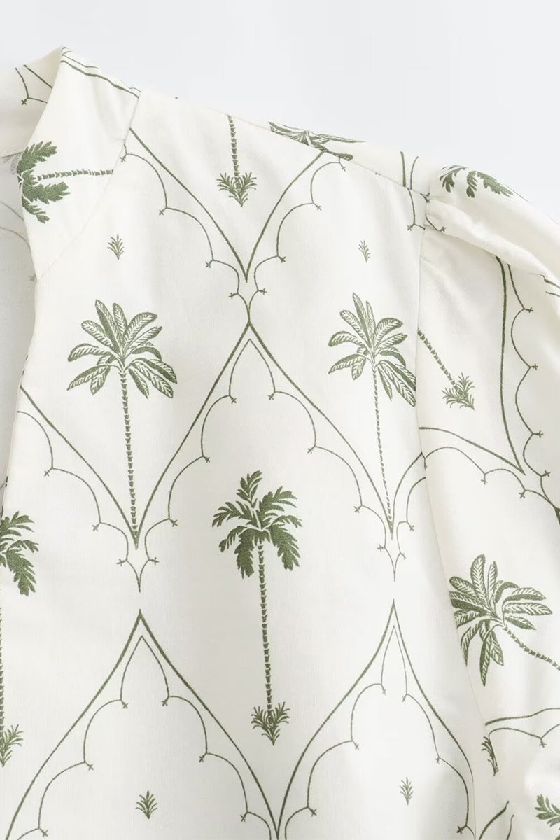 Casual Street Floral Print Lace Up V Neck A Line Dresses - Fashionpara