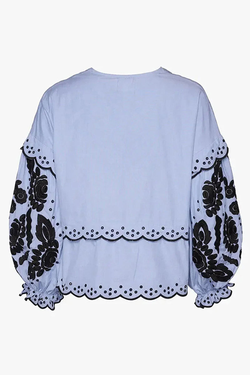 Casual Solid Color Hollow Out Lace Up Patchwork V Neck Blouses(3 Colors) - Fashionpara