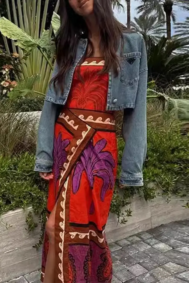 Sexy Vacation Floral Print Strapless Strapless Dresses Fashionpara