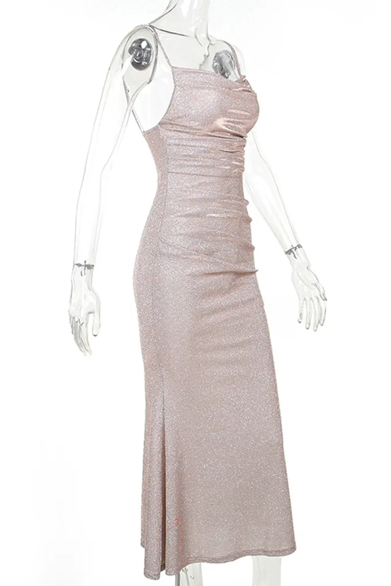 Sexy Prom Solid Color Backless Sequined Evening Dresses  Fashionpara