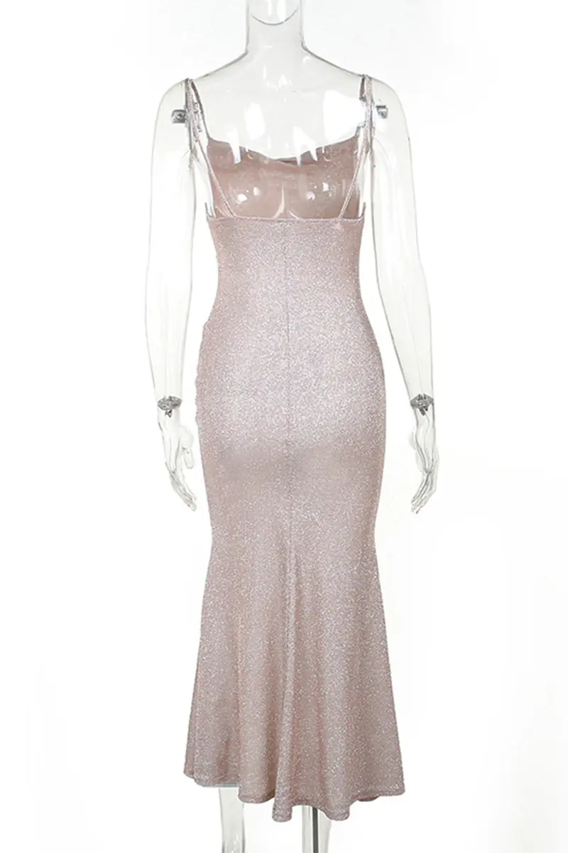 Sexy Prom Solid Color Backless Sequined Evening Dresses  Fashionpara