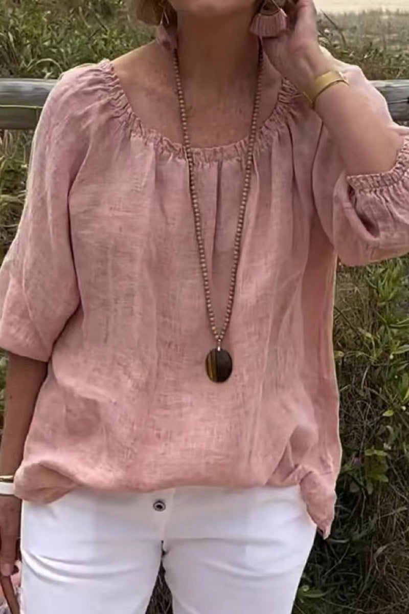 Casual Solid Color Basic O Neck Tops(9 Colors) - Fashionpara