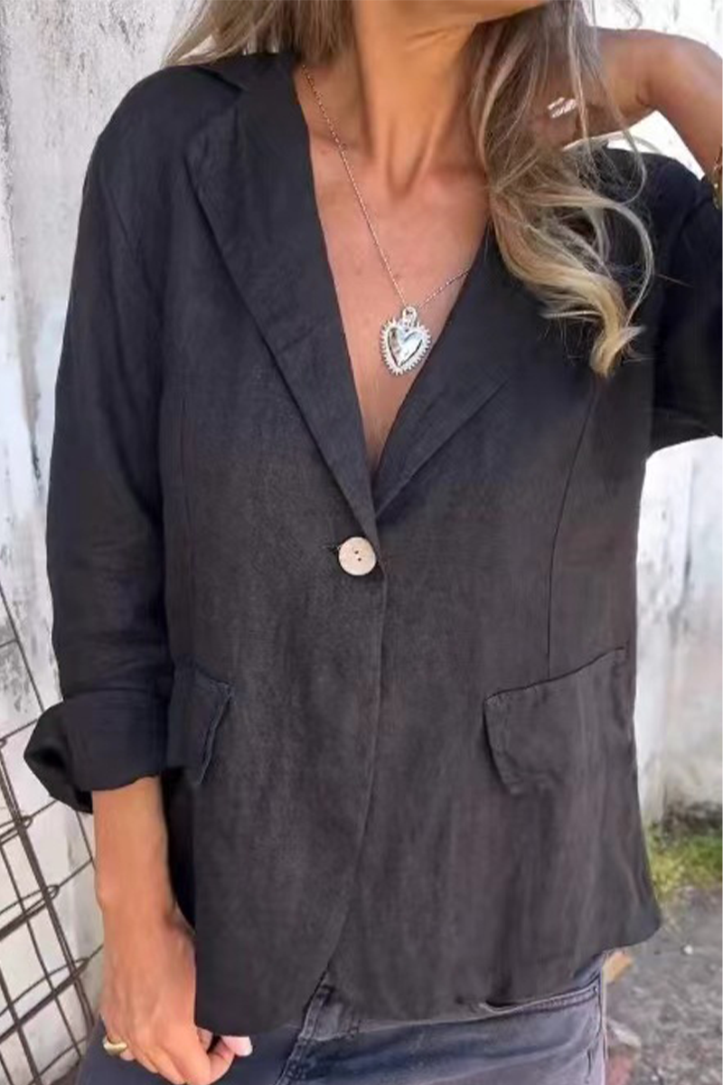 Bohonini Casual Solid Color Turn-back Collar Suit Jacket