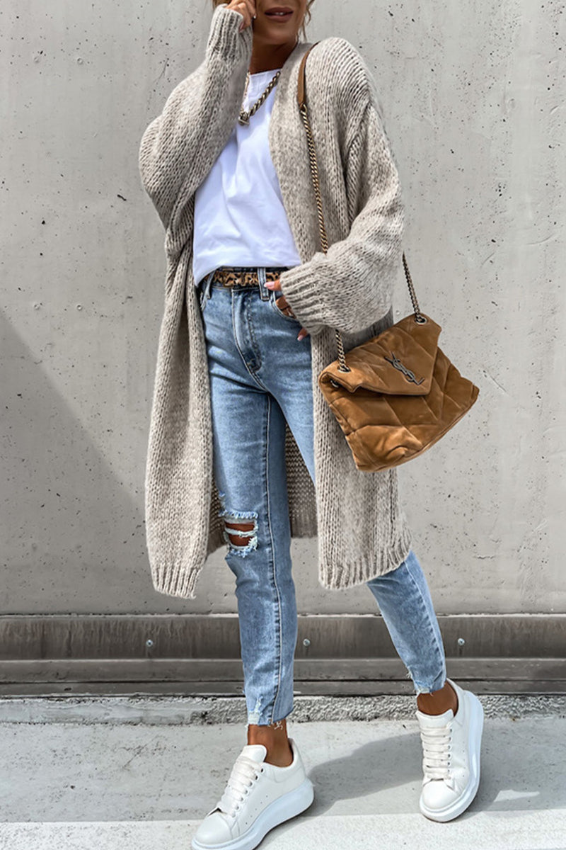 Flornana Casual Weave Cardigan - Stylish Comfort in 3 Colors
