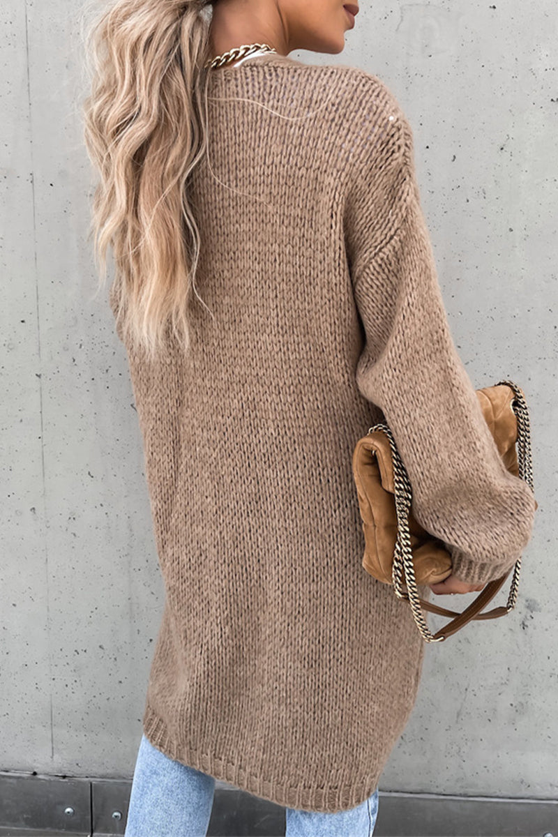 Flornana Casual Weave Cardigan - Stylish Comfort in 3 Colors